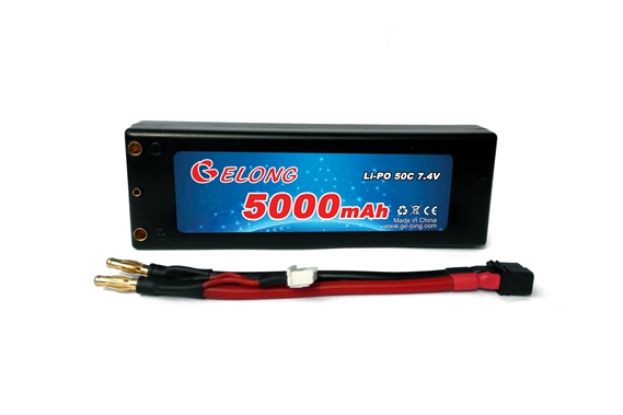 RC Li-PO 5000mAh 7.4V 50C Hard Case Pack for RC Cars